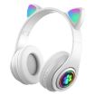 B39 Cat Ear LED Light Wireless Bluetooth Headset (White) - 1