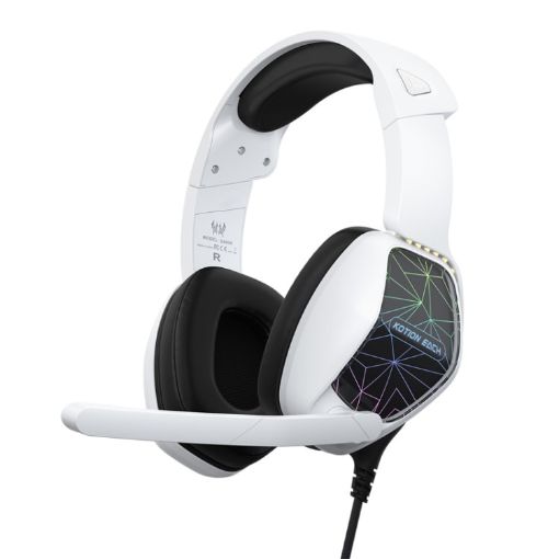KOTION EACH G6000 On-Ear Gaming Headset with Mic (Black White) - 1