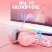 RGB Wired Gaming Headset X26 USB+3.5mm (Pink) - 4