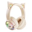 B5 Beige Cat Ear RGB Wireless Bluetooth USB-C HiFi Headset - 2