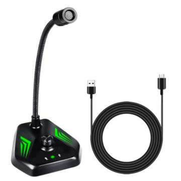 MI520 Desktop Gooseneck Condenser Microphone USB with RGB Lamp - 1