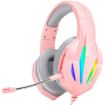 ERXUNG J5 Pink Head-Mounted Luminous Gaming Headset with Mic - 1