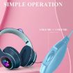 AKZ-022 Cat Ear LED Headset USB + 3.5mm with Mic (Dark Blue) - 8