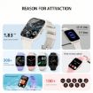 DM60 1.83" IP68 Waterproof Smartwatch, Health Monitoring, Pink - 3