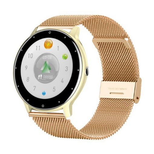 ZL02D Gold 1.28" Steel Band Smart Watch with Heart Rate Monitor - 1