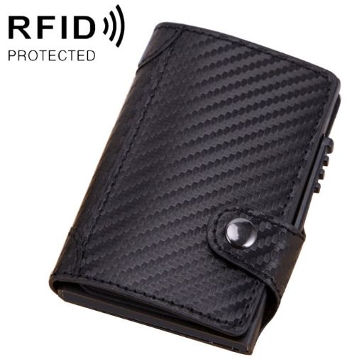 X-51 Pop-up RFID Anti-theft PU Leather Wallet (Carbon Fiber Black) - 1