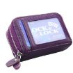 Purple Genuine Leather RFID Blocking Card Holder Wallet - 2