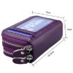 Purple Genuine Leather RFID Blocking Card Holder Wallet - 6
