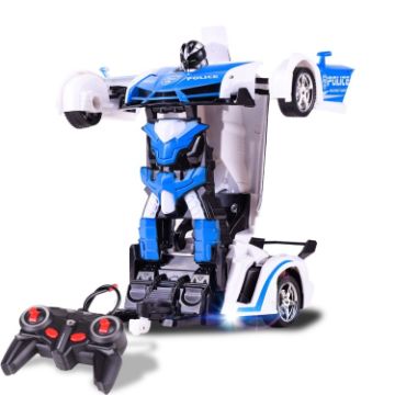1023 4 Channel Remote Control Deformable Police Model Toy Car - 1