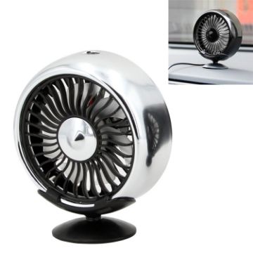Car Electric Cooling Fan with Base - Portable (Silver) - 1