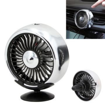 Portable Car Air Outlet Cooling Fan, Multi-function Electric (Silver) - 1