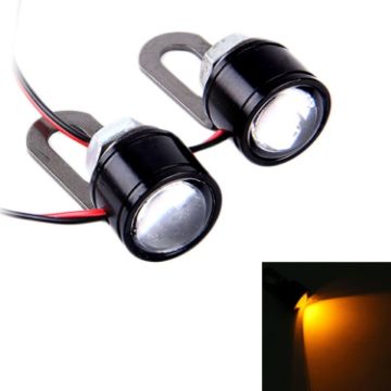 2 PCS 12V 3W Yellow Eagle Eyes LED Strobe Light for Motorcycle - 1