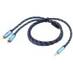 EMK 3.5mm to 2 RCA Gold Plated Audio Cable, 2m, Dark Blue - 4