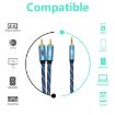 EMK 3.5mm to 2 RCA Gold Plated Audio Cable, 2m, Dark Blue - 5