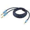 EMK 3.5mm to 2x6.35mm Gold AUX Cable, 5m, Dark Blue - 3