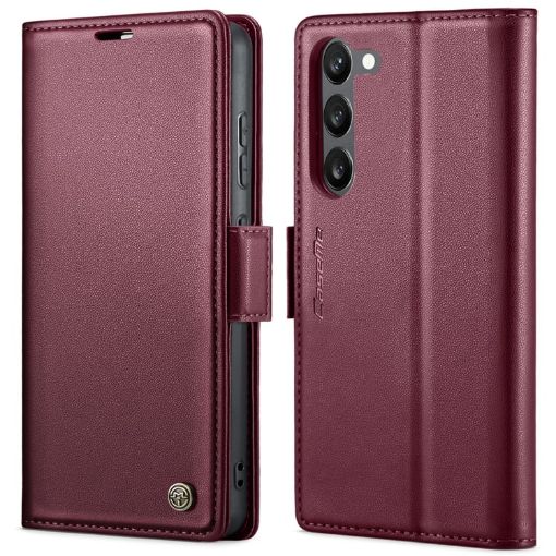 Samsung Galaxy S23+ 5G CaseMe Leather RFID Phone Case (Wine Red) - 1