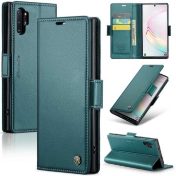 Samsung Galaxy Note10+ Butterfly RFID Anti-theft Leather Case, Blue - 1