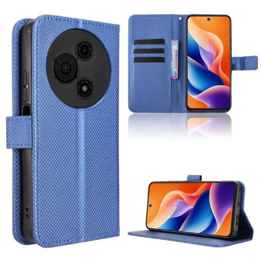 TCL 605/60 SE Blue Leather Phone Case - Diamond Texture Design - 1