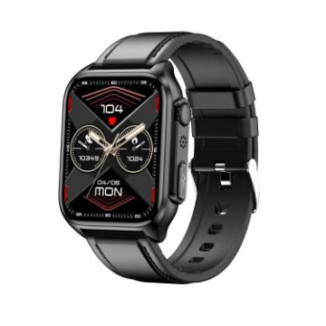 TK12 1.96" IP67 Waterproof Smart Watch: ECG, Bluetooth, Temp (Black) - 1