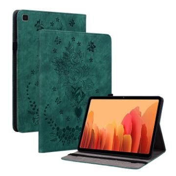 Samsung Galaxy Tab A7 T500 Butterfly Rose Leather Case (Green) - 1