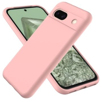 Pixel 8a Pure Color Pink Silicone Shockproof Case - 1
