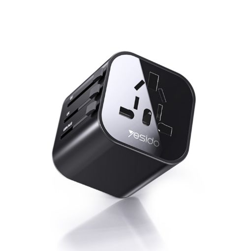 Yesido MC-09 Multi-function Universal Travel Adapter (Black) - 1