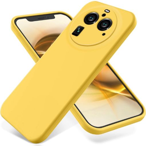 OPPO Find X6 Pro Yellow Silicone Dropproof Full Coverage Case - 1