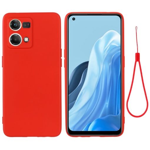 OPPO Reno8 4G Red Silicone Dropproof Full Coverage Phone Case - 1