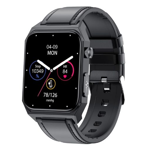 E530 1.91" IP68 Waterproof Smart Watch w/ ECG & Blood Sugar (Black) - 1