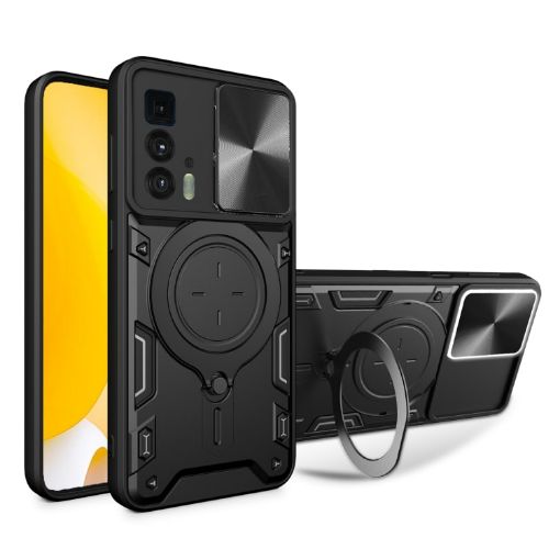 Motorola Edge 20 Pro Camshield Magnetic Phone Case (Black) - 1
