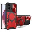 Moto G35 Red Camshield Case with CD Texture & Magnetic Holder - 1