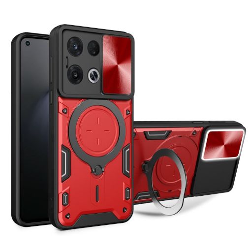 OPPO Reno8 Pro 5G Red Camshield Magnetic Holder Case - 1