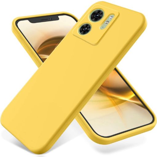 Motorola Edge 2023 Yellow Silicone Dropproof Full Coverage Case - 1