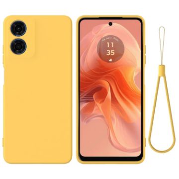 Motorola Moto E14 Yellow Liquid Silicone Dropproof Phone Case - 1