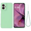 Moto G55 Solid Color Liquid Silicone Dropproof Case (Green) - 1