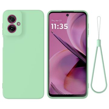 Moto G55 Solid Color Liquid Silicone Dropproof Case (Green) - 1