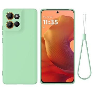 Moto G15 Green Liquid Silicone Dropproof Full Coverage Case - 1