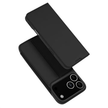 iPhone 17 Pro Max Flip Leather Case - DUX DUCIS Skin Pro (Black) - 1
