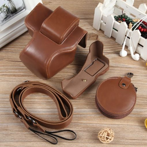 Canon EOS R50 Magnetic Leather Camera Case Bag with Strap - 1