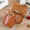Canon EOS R50 Magnetic Leather Camera Case Bag with Strap, Brown - 3
