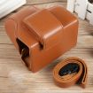 Canon EOS R50 Magnetic Leather Camera Case Bag with Strap, Brown - 4