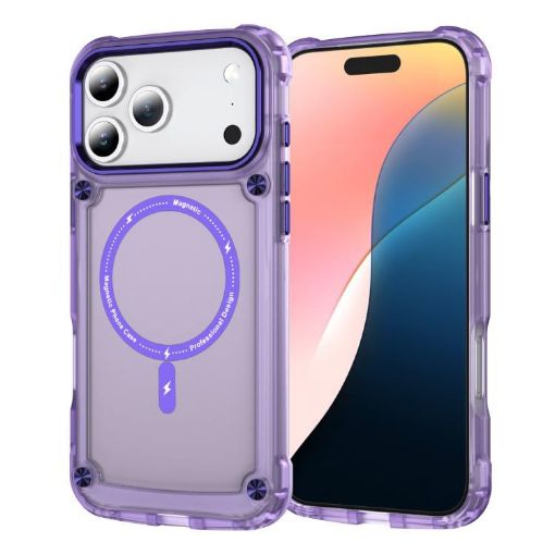 iPhone 17 Pro MagSafe TPU+PC Case - Transparent Purple Skin Feel - 1