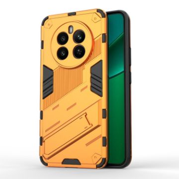 Realme 12+ 5G Global Punk Armor Phone Case with Holder (Orange) - 1