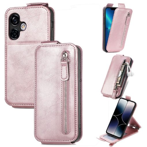 Ulefone Note 16 Pro Rose Gold Flip Leather Wallet Phone Case - 1