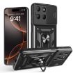 Moto G15 Black Case with Sliding Camera Cover - TPU+PC Design - 1