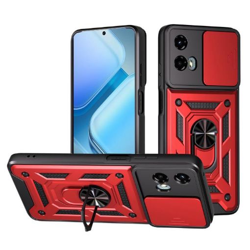 Moto G 5G 2024 Red TPU+PC Case with Sliding Camera Cover - 1
