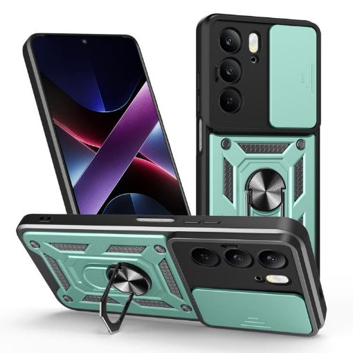 Realme C75/14x 5G Case: Mint Green TPU Hybrid with Camera Cover - 1