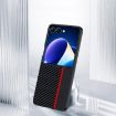 Samsung Galaxy Z Flip7 Carbon Fiber Texture Phone Case (Black Blue) - 2