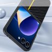 Samsung Galaxy Z Flip7 Carbon Fiber Texture Phone Case (Black Blue) - 3