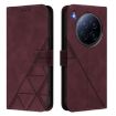 Tecno Camon 40 Premier Wine Red 3D Embossed Leather Flip Case - 2
